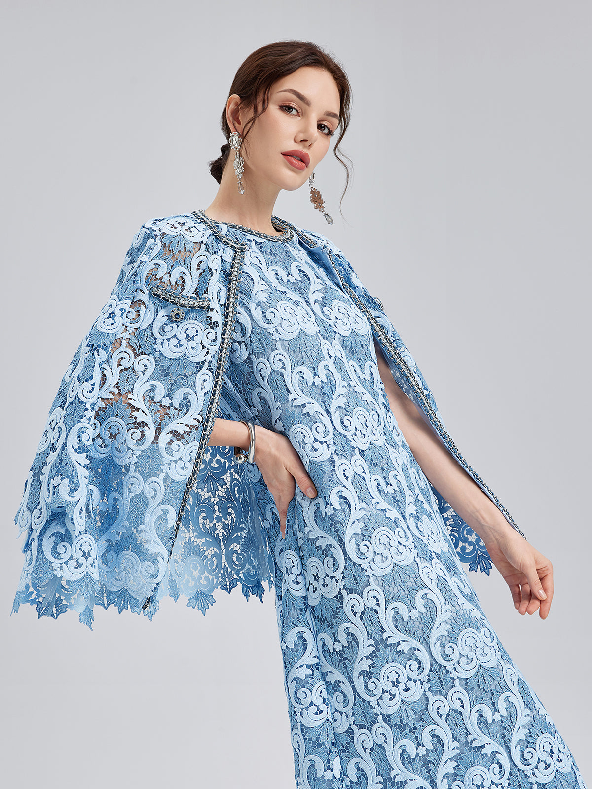 Barok İki Renkli Dantel Ceket