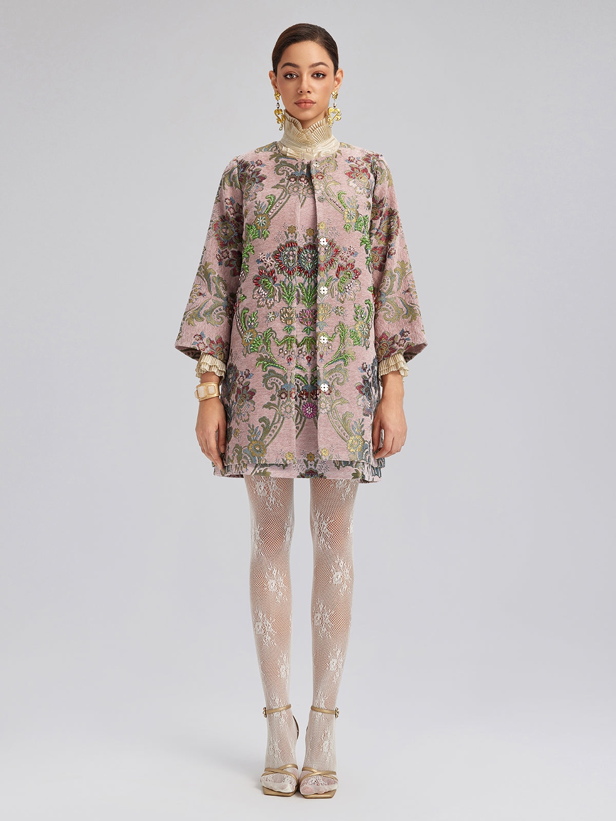 El İşlemeli Nakışlı İpek Dokulu Ceket