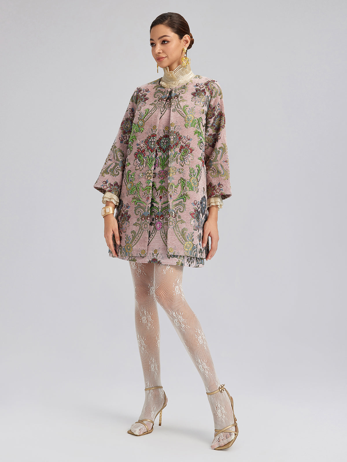 El İşlemeli Nakışlı İpek Dokulu Ceket