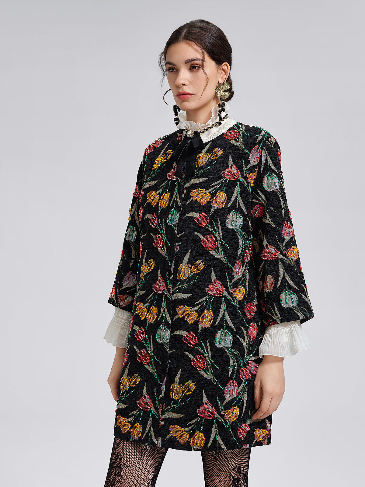 3 Boyutlu El İşlemeli Gösterişli Ceket