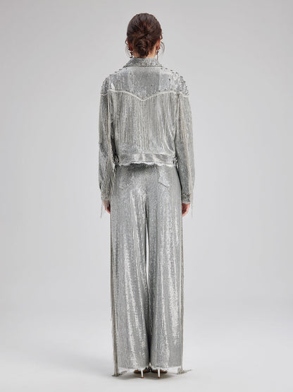 Pullu Dantelli Püsküllü Boncuklu Bluz