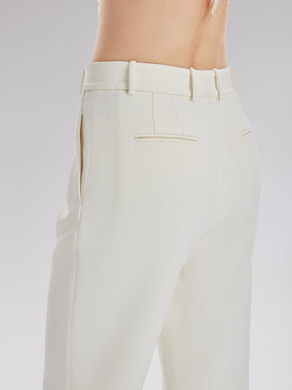 Yüksek Bel Tüy Detaylı Pantolon