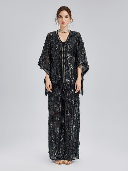 Özel Tasarım Pullu Püsküllü Rock Pantolon