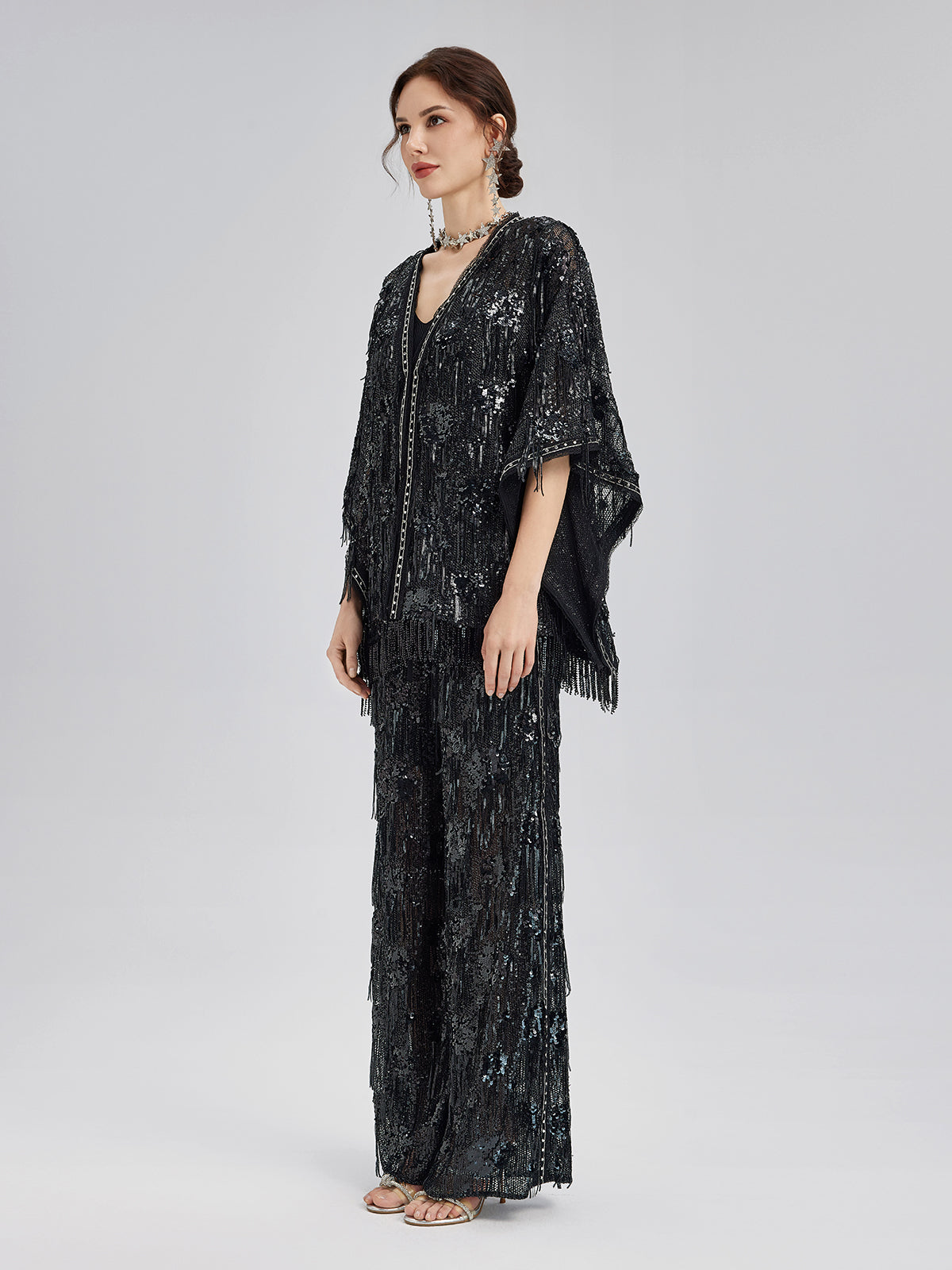 Özel Tasarım Pullu Püsküllü Rock Pantolon