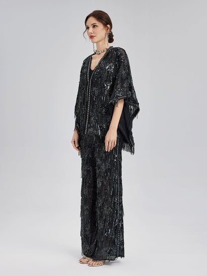 Özel Tasarım Pullu Püsküllü Rock Pantolon