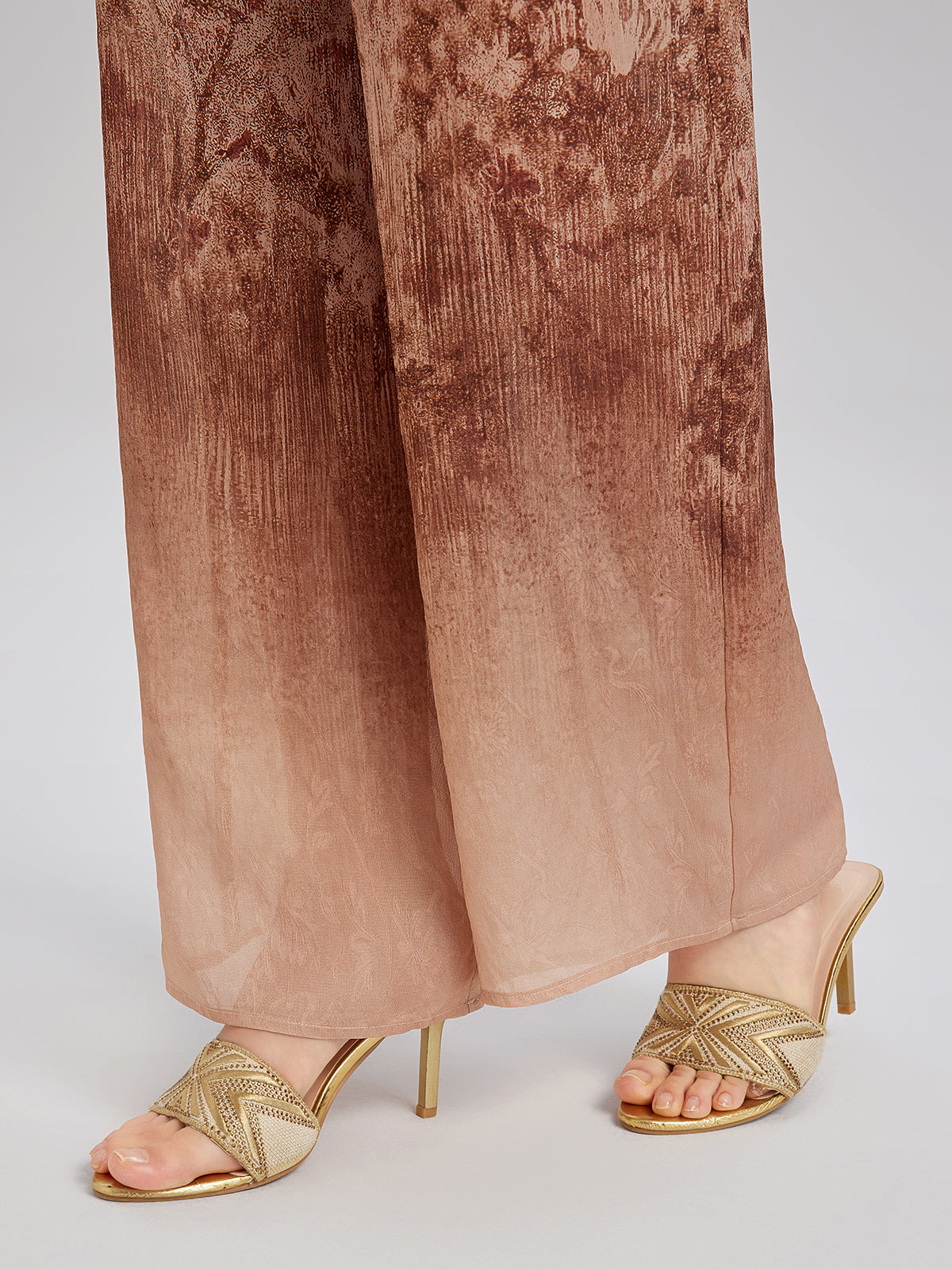 Renk Geçişli Dantel Kenarlı Pantolon