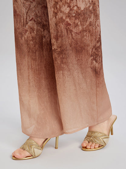 Renk Geçişli Dantel Kenarlı Pantolon