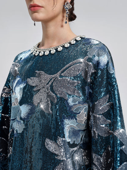 Pullu Nakışlı Tüylü Bluz