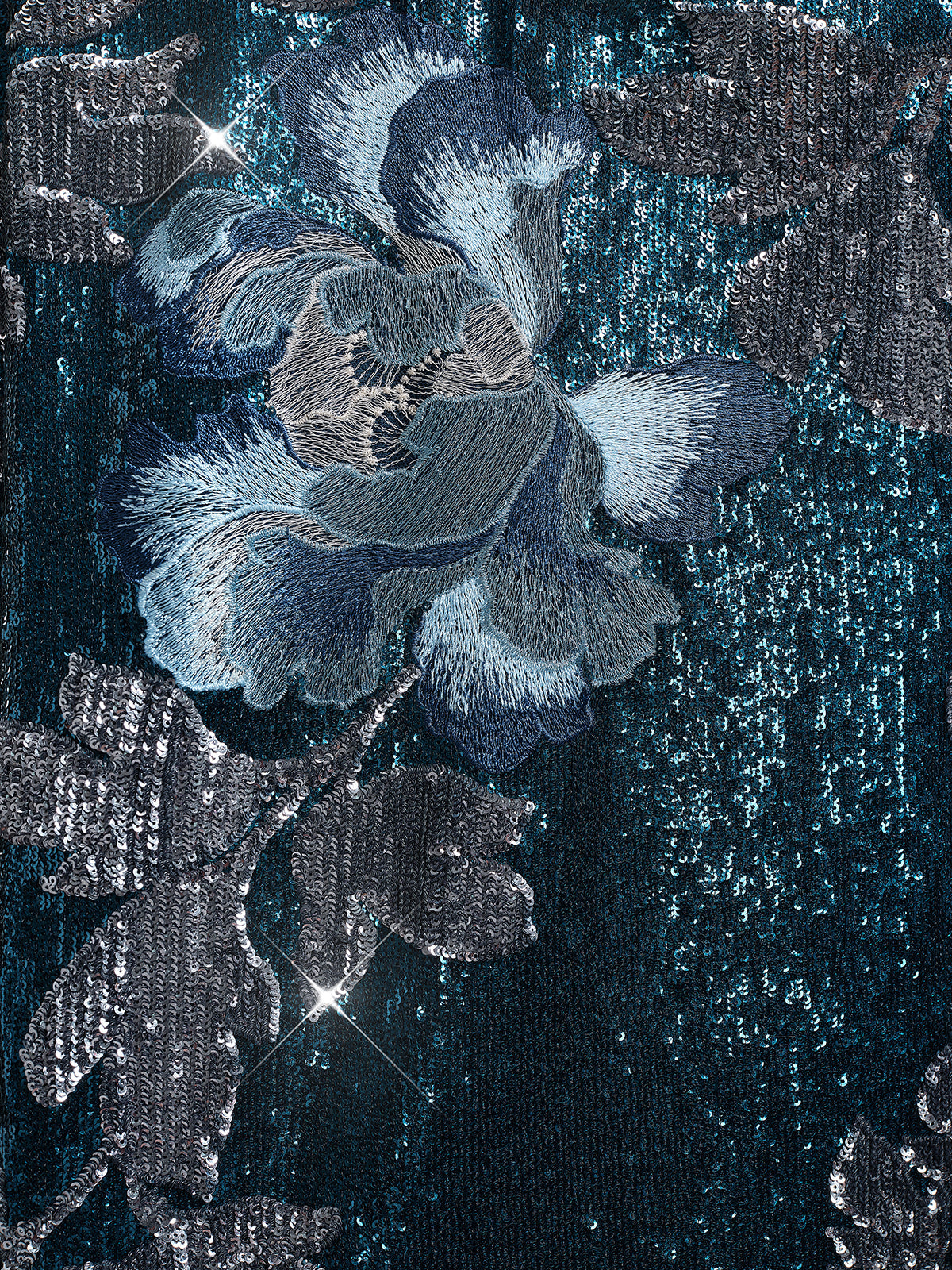 Pullu Çiçek Nakışlı Etek