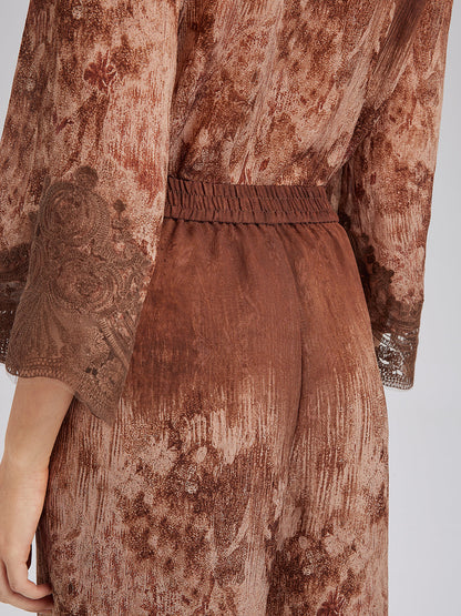 Renk Geçişli Dantel Kenarlı Pantolon