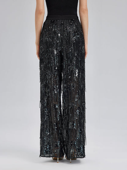 Özel Tasarım Pullu Püsküllü Rock Pantolon