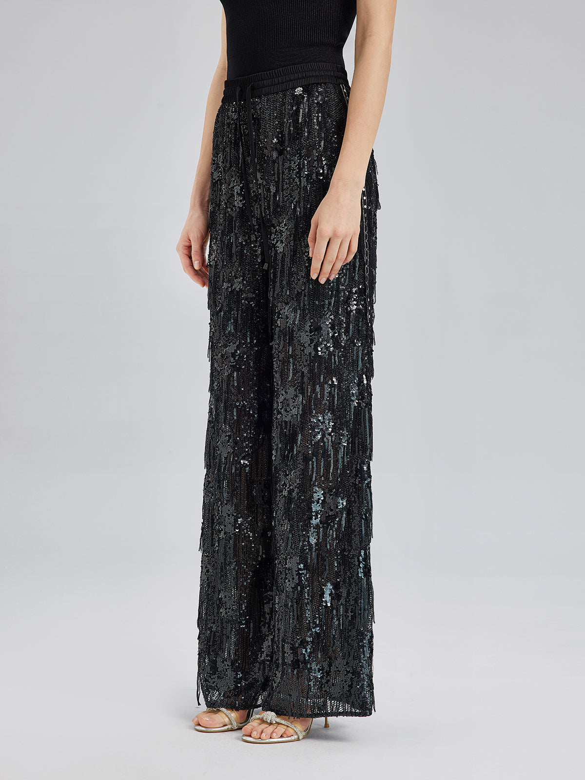 Özel Tasarım Pullu Püsküllü Rock Pantolon