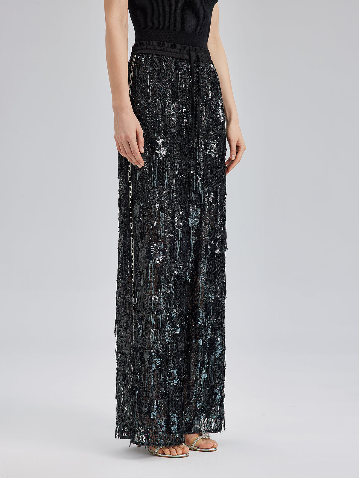 Özel Tasarım Pullu Püsküllü Rock Pantolon