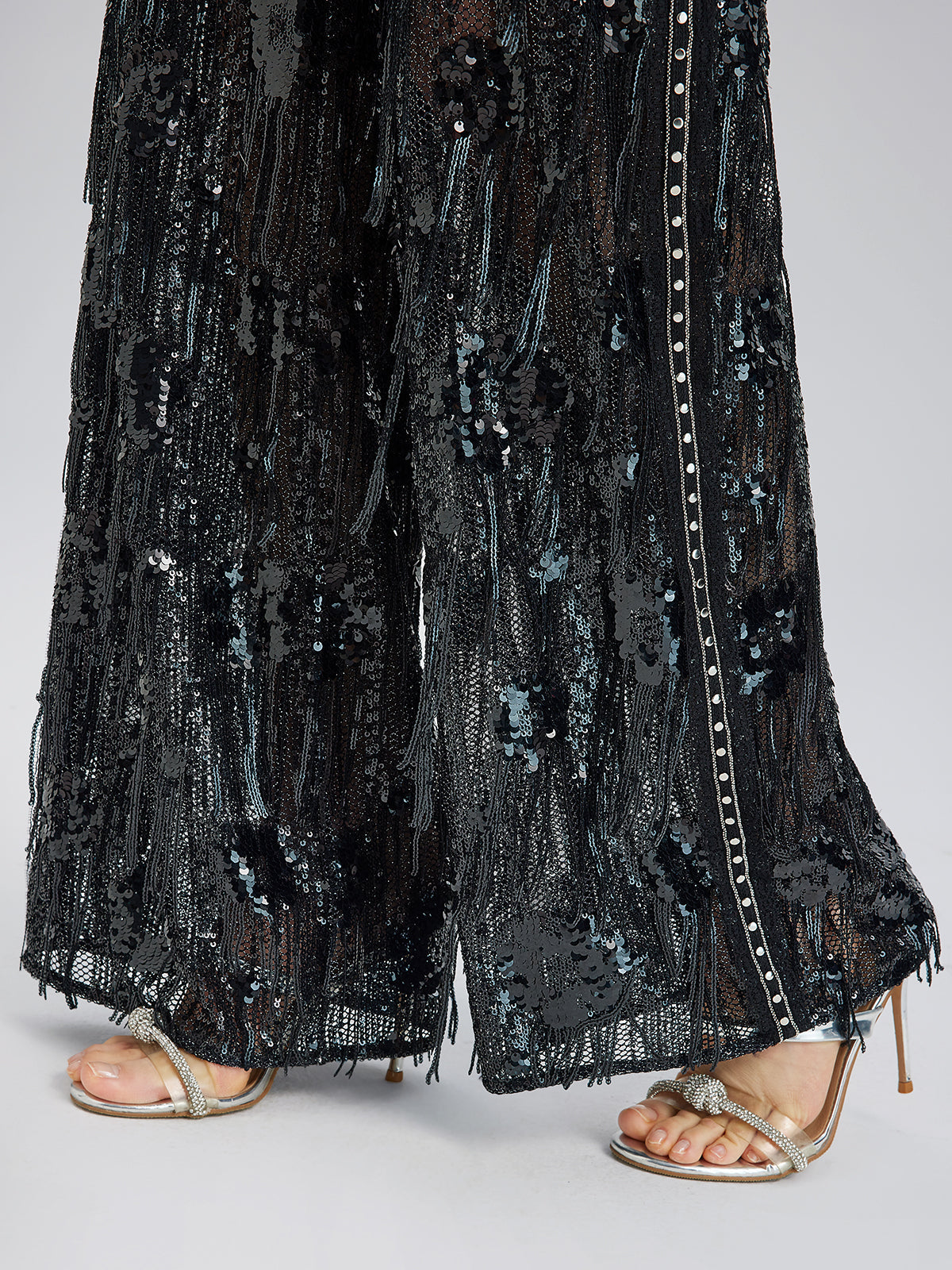 Özel Tasarım Pullu Püsküllü Rock Pantolon