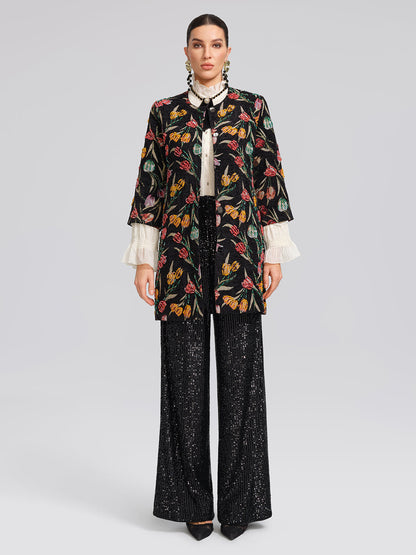 3 Boyutlu El İşlemeli Gösterişli Ceket