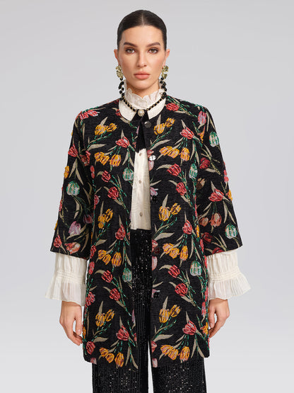 3 Boyutlu El İşlemeli Gösterişli Ceket