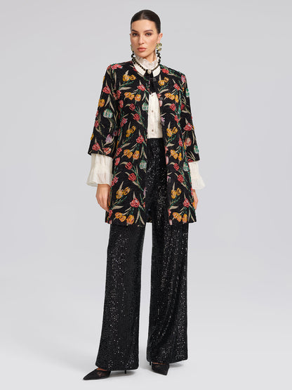 3 Boyutlu El İşlemeli Gösterişli Ceket