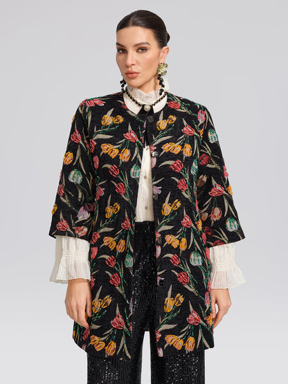 3 Boyutlu El İşlemeli Gösterişli Ceket