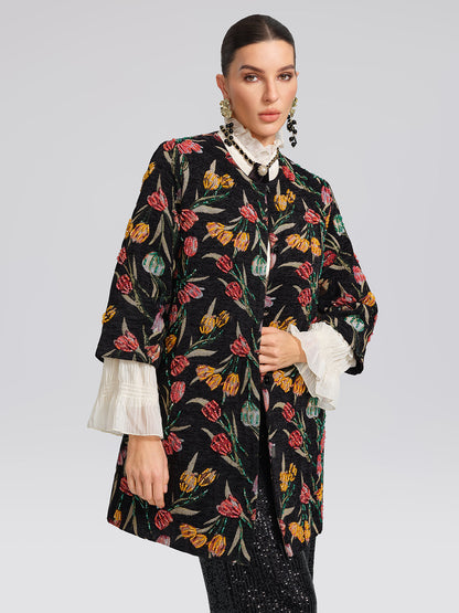 3 Boyutlu El İşlemeli Gösterişli Ceket