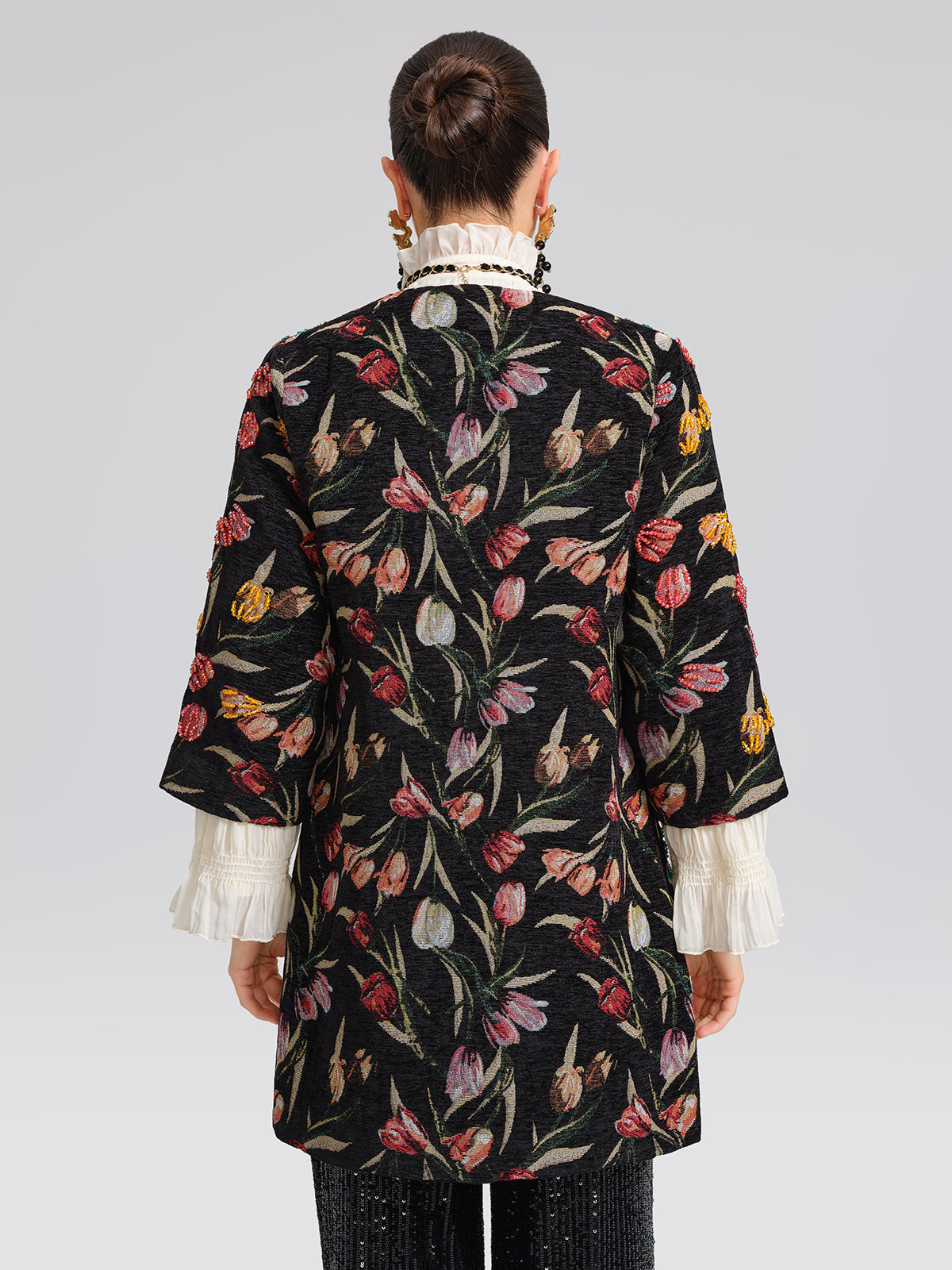 3 Boyutlu El İşlemeli Gösterişli Ceket