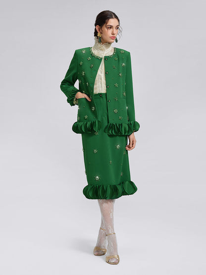 El İşlemeli Çiçekli Ceket