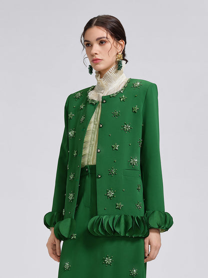 El İşlemeli Çiçekli Ceket