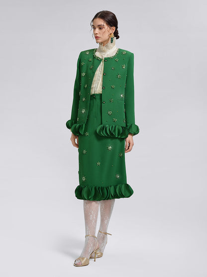 El İşlemeli Çiçekli Ceket