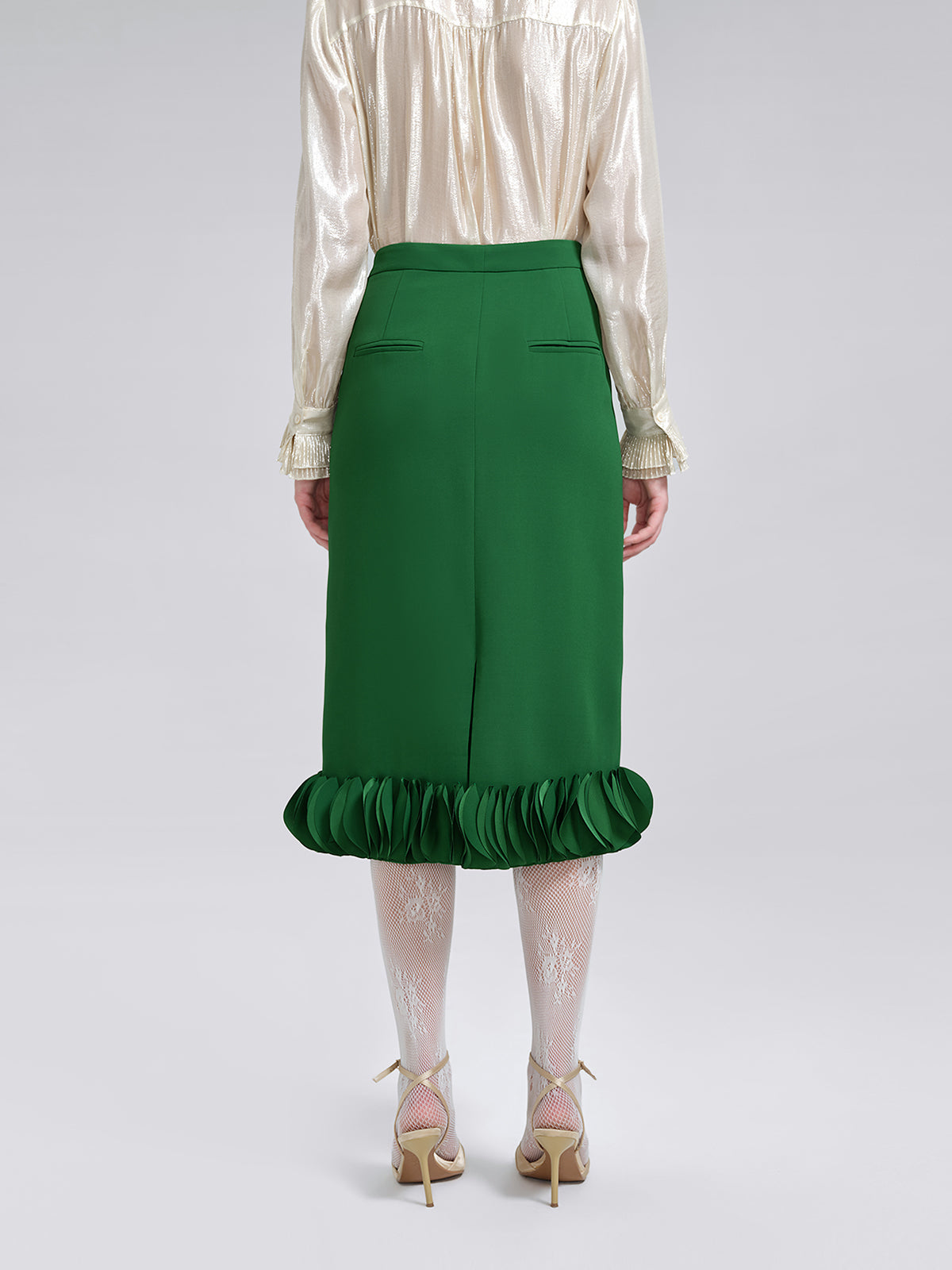 El İşlemeli Katlı Çiçekli Etek