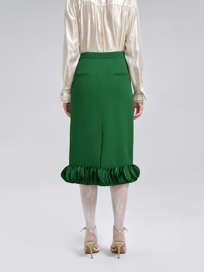 El İşlemeli Katlı Çiçekli Etek