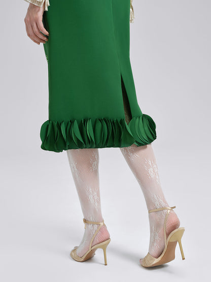 El İşlemeli Katlı Çiçekli Etek