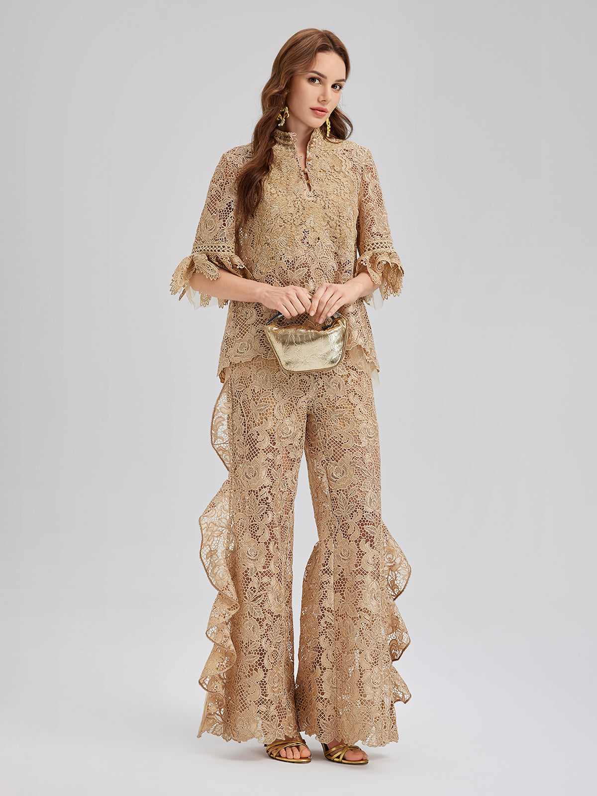 El Yapımı Fitilli Dantelli Bohem Bluz