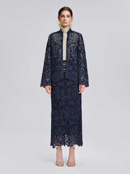 Kadife Dantelli Pencereli Balık Etek