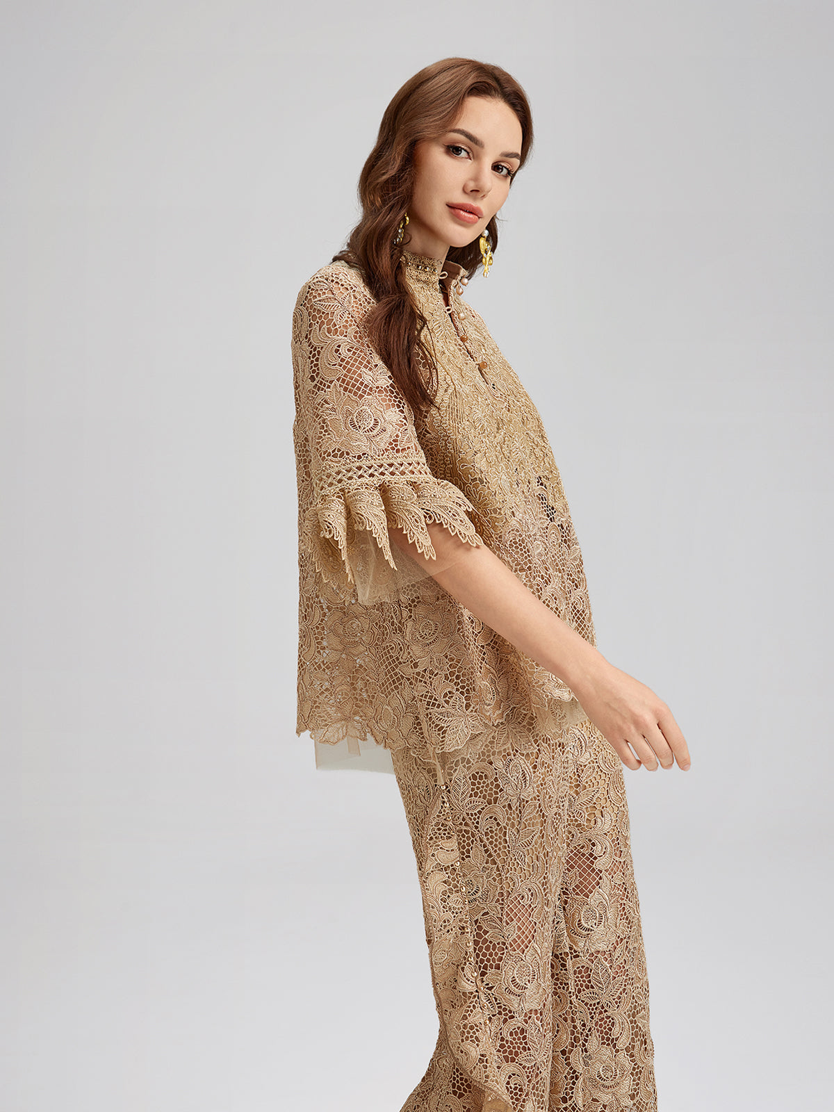 El Yapımı Fitilli Dantelli Bohem Bluz