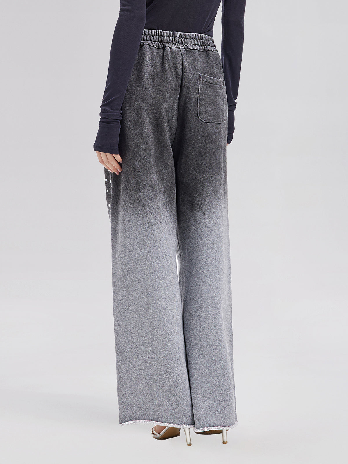 Renk Geçişli Yıldızlı Boncuklu Triko Pantolon