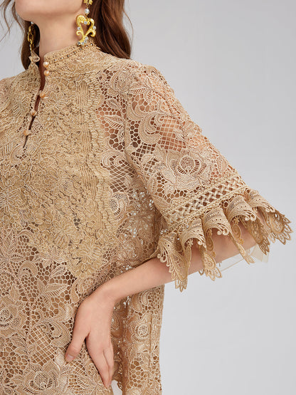 El Yapımı Fitilli Dantelli Bohem Bluz