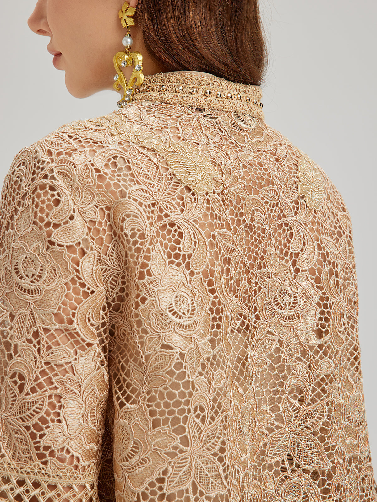 El Yapımı Fitilli Dantelli Bohem Bluz