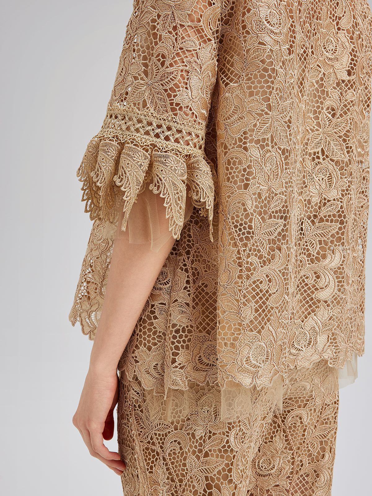 El Yapımı Fitilli Dantelli Bohem Bluz