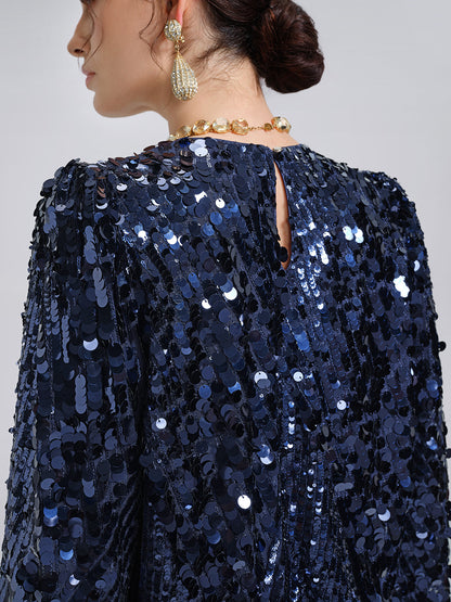 Balık Pulu Desenli Kısa Bluz