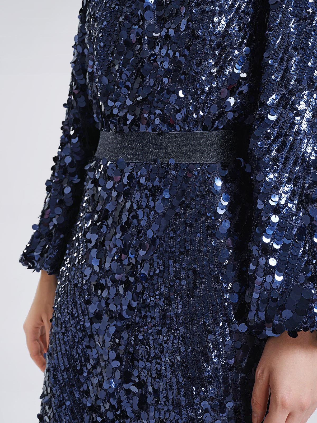 Balık Pulu Desenli Kısa Bluz