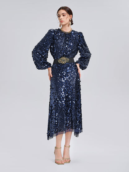 Balık Pulu Desenli Beli Lastikli Etek