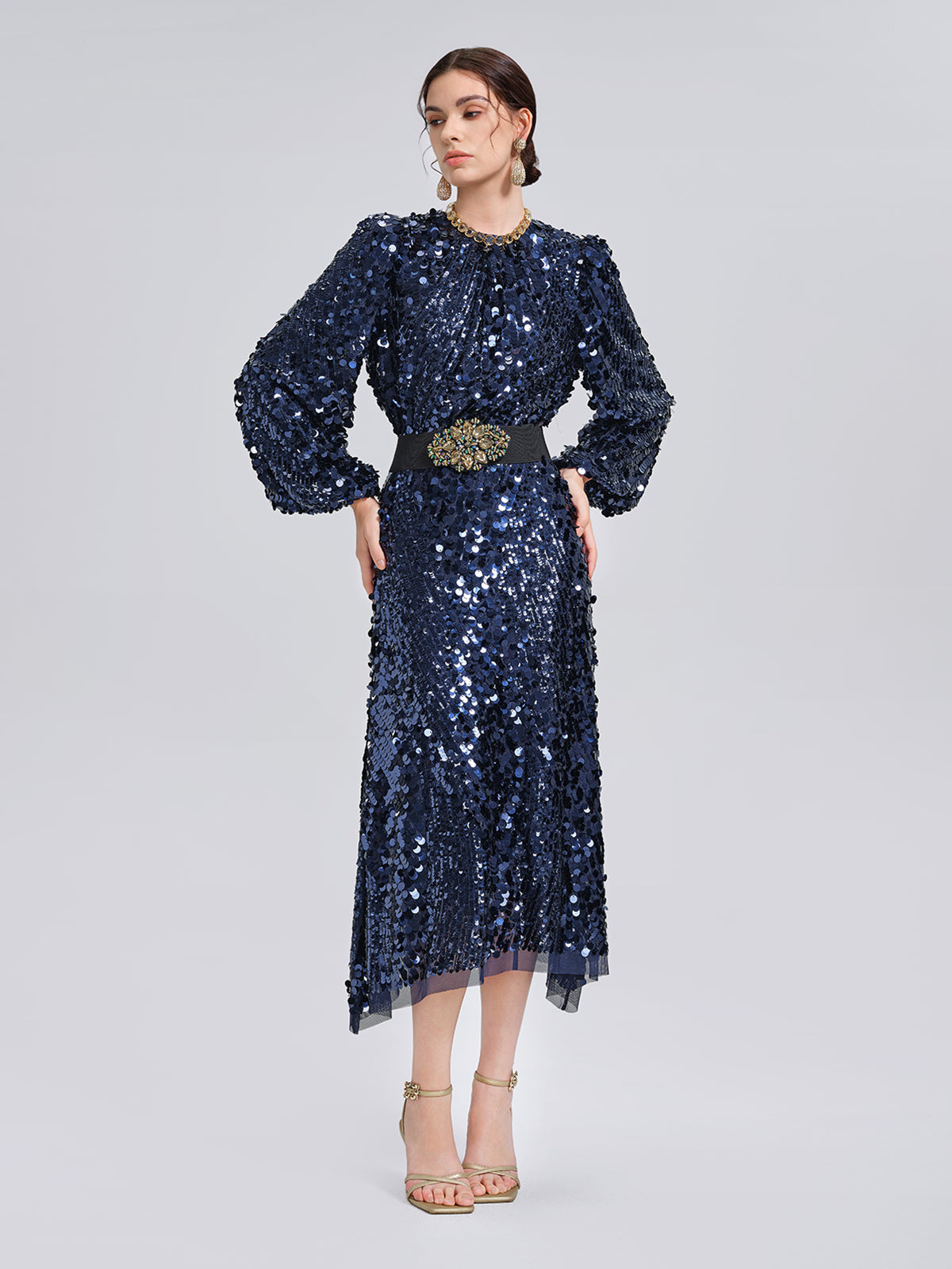 Balık Pulu Desenli Kısa Bluz