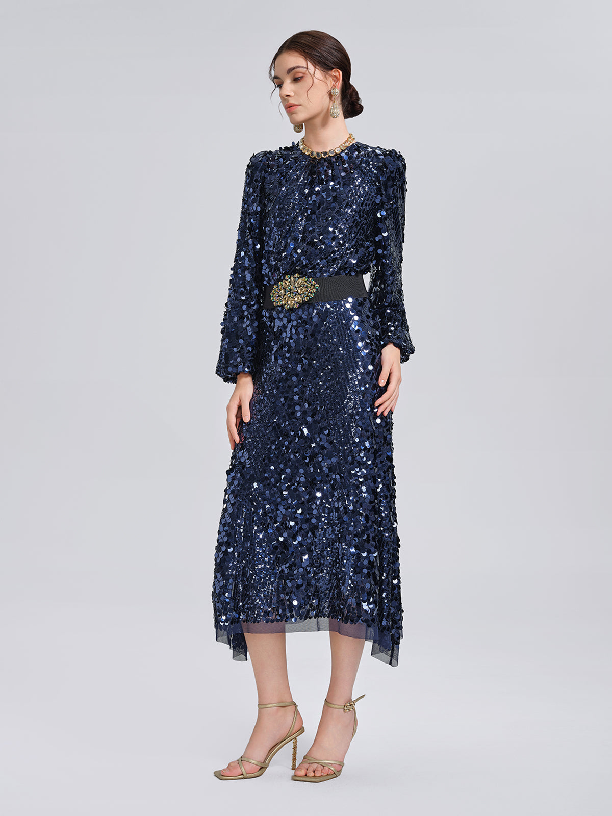 Balık Pulu Desenli Beli Lastikli Etek