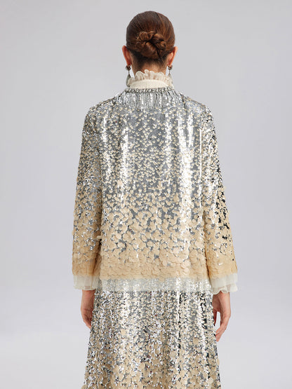 Lüks Boncuklu Gölgeli Püsküllü Ceket