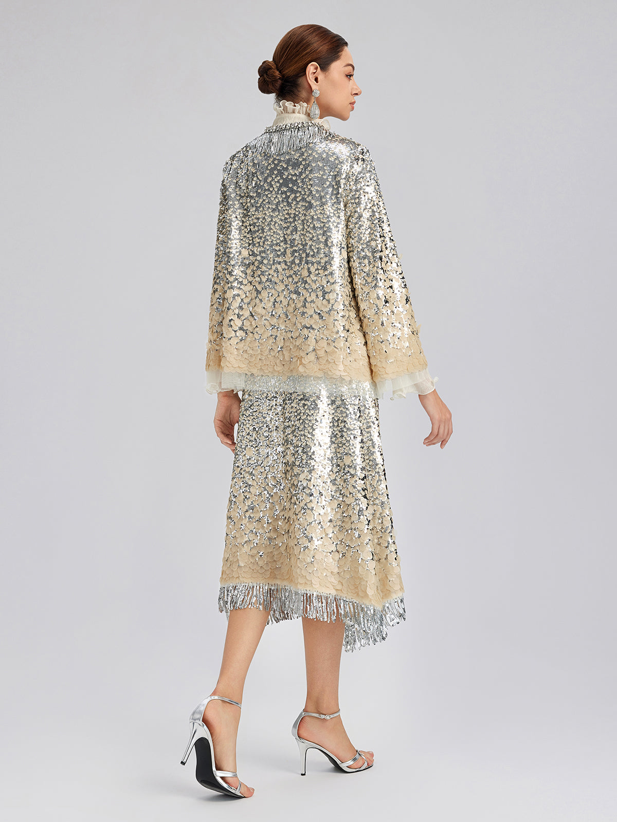 Lüks Boncuklu Gölgeli Püsküllü Ceket