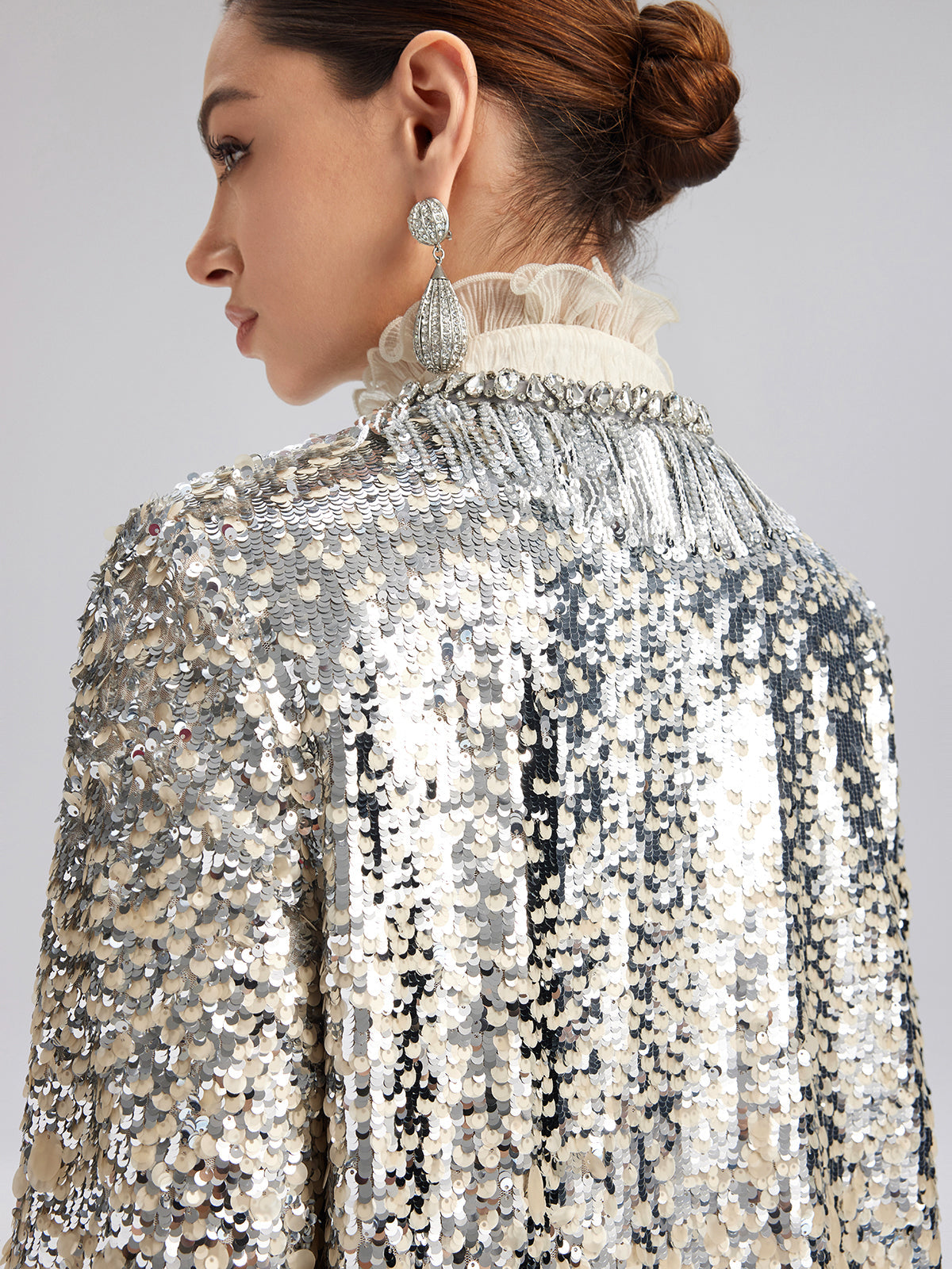 Lüks Boncuklu Gölgeli Püsküllü Ceket