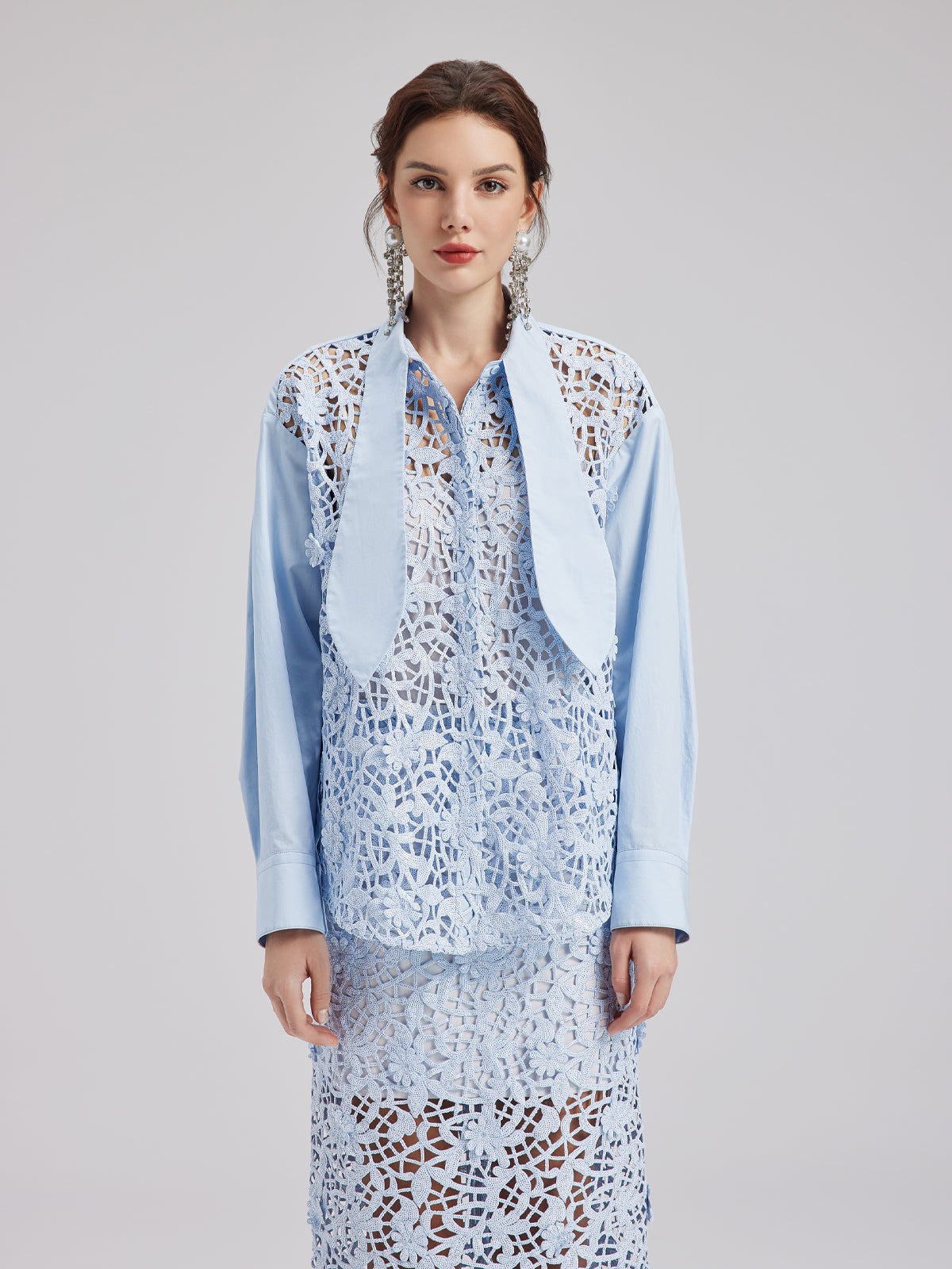 Şık Günlük Pullu Detaylı Bluz (İç Askılısı Dahil)