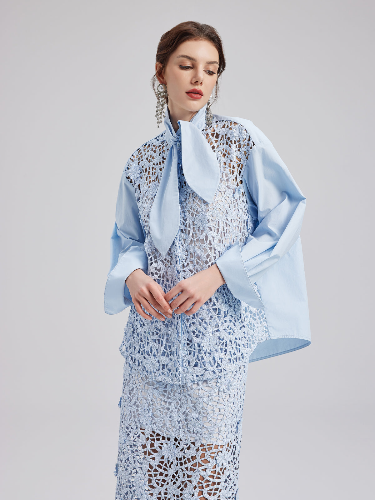 Şık Günlük Pullu Detaylı Bluz (İç Askılısı Dahil)