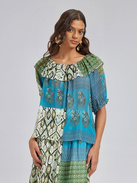 Şık Yumuşak İpek Çok Yönlü Bluz