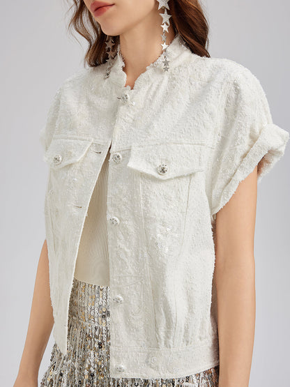 Pullu Yumuşak Kot Hakim Yaka Yelek