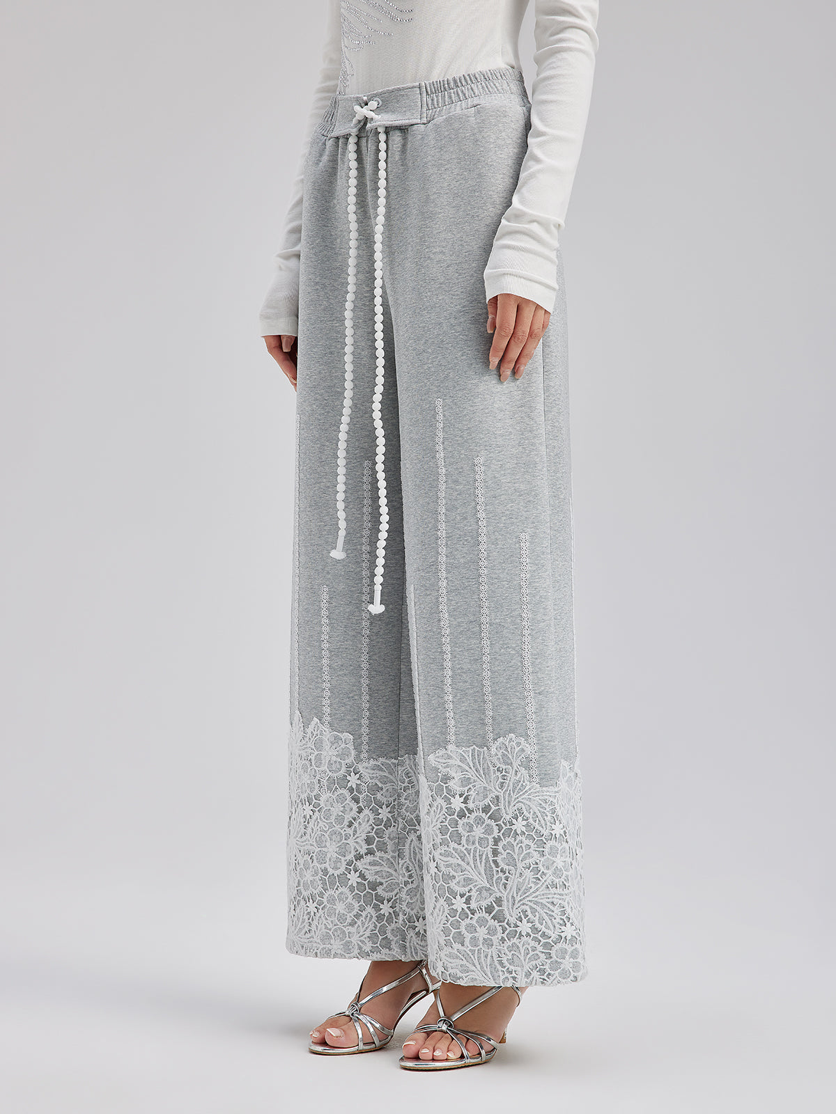 Fransız Dantel İpli Pantolon